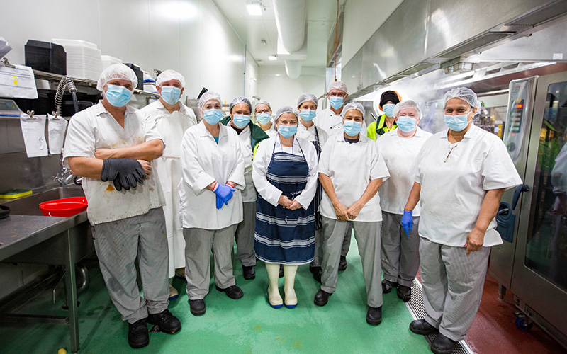 The team responsible for producing thousands of nutritious meals per week to feed our hungry aged care residents