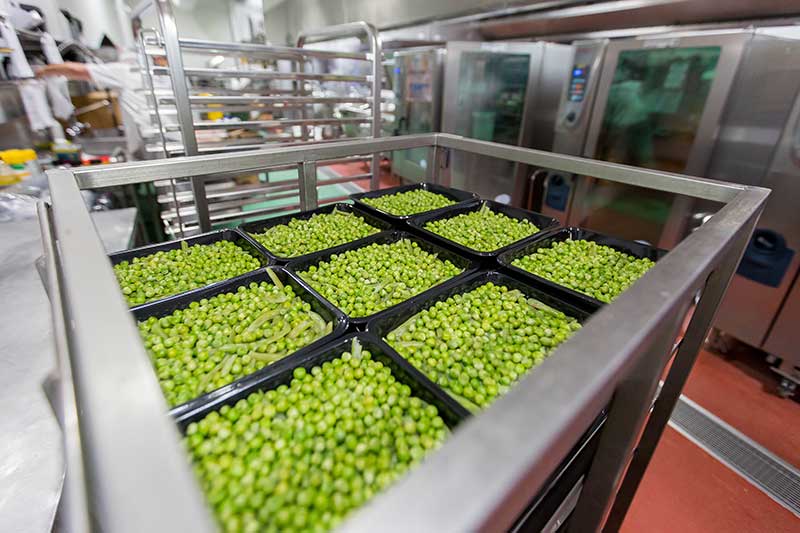 Peas been cooked at Wesley Dining Services