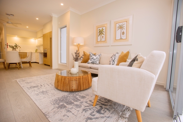 The living area of a WesleyCare Sibley Road apartment