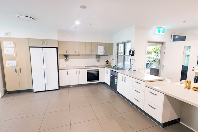Kitchen at WesleyCare Tewantin Specialist Disability Accommodation