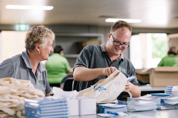 Images shows workers at Wesley Industries, WMQ's friendly disability employment