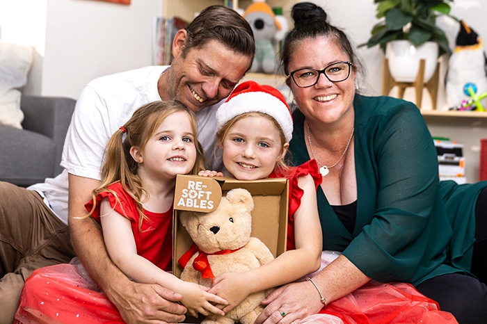 Family at Elorac Place for Red bag Appeal collection