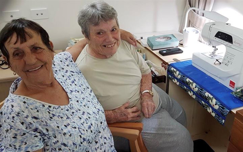 Gloria and Sylvia, two inseparable friends in their 80s at Anam Cara Aged Care Community