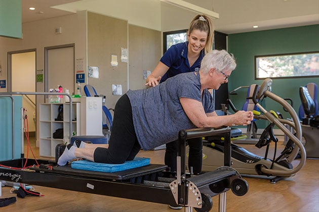 Personal trainer at seniors gym in Fulton Wellbeing Centre, Sinnamon Park