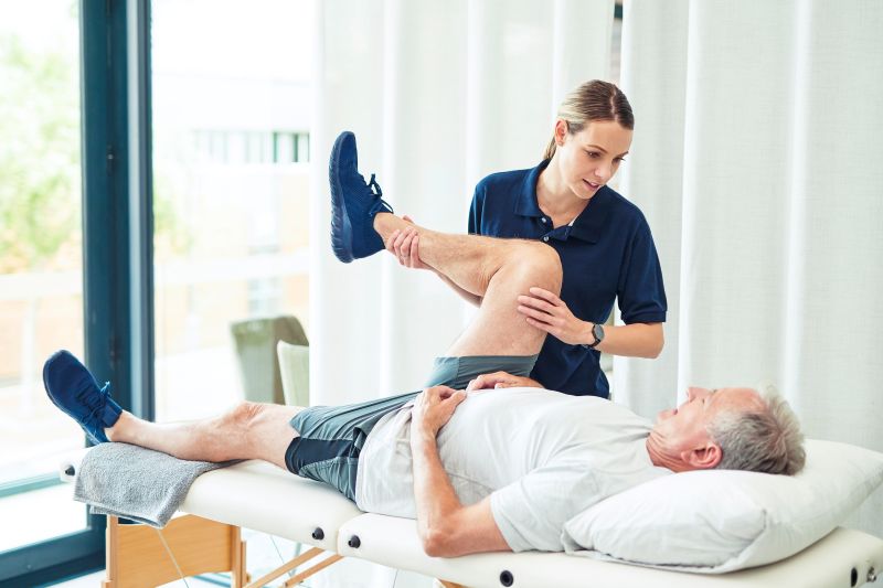 Senior man having physiotherapy treatment