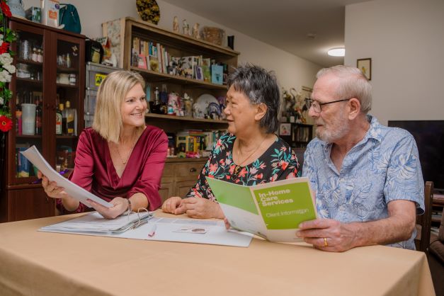 In home care services discussion In home care assistance discussing options with residents