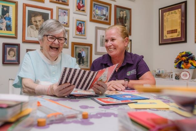 Home care worker celebrating a residents birthday