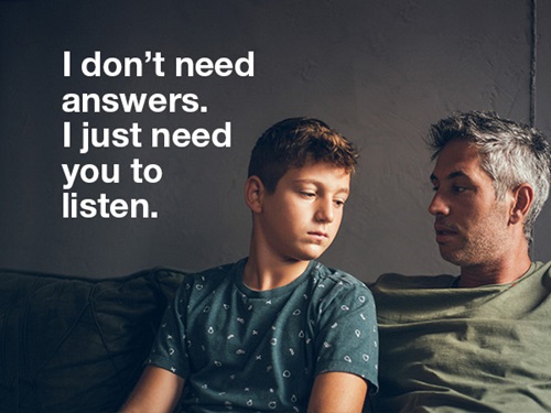 Listen, just listen, a mental health campaign for young children and teens Listen, just listen, a mental health campaign for young children and teens