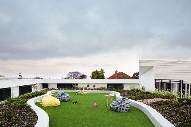 Rooftop courtyard and garden at Hummingbird House