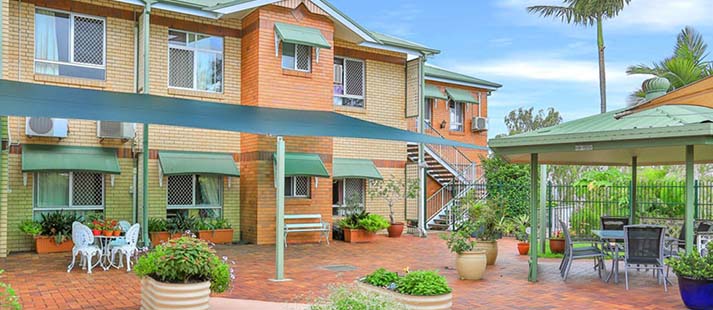 Light filled courtyard at Bethesda, our residential aged care community in Corinda