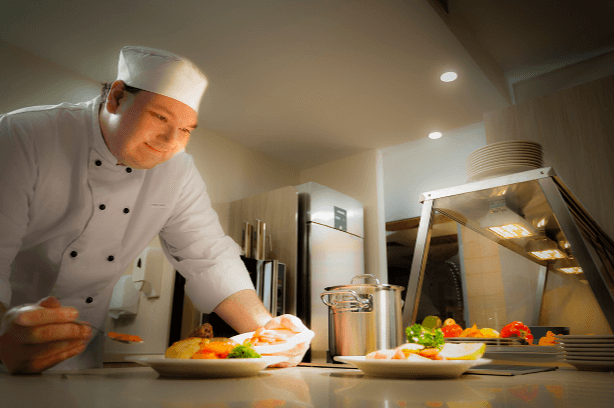 Chef preparing meals for a Welsey Mission Queensland aged care home in Brisbane