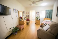 Comfortable aged care bedroom