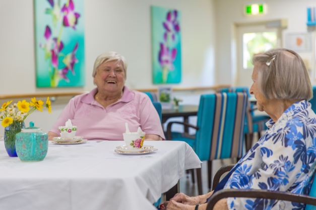 Emmaus residents enjoying a cup of tea together