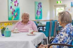 Emmaus residents enjoying a cup of tea together