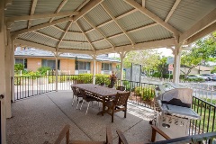 Emmaus outdoor gazebo area with BBQ and table and chairs