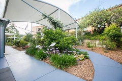 Leafy gardens at Jacobs Court