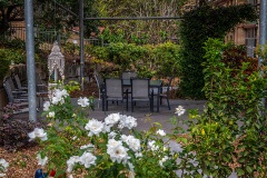 Green outdoor seating at Jacobs Court