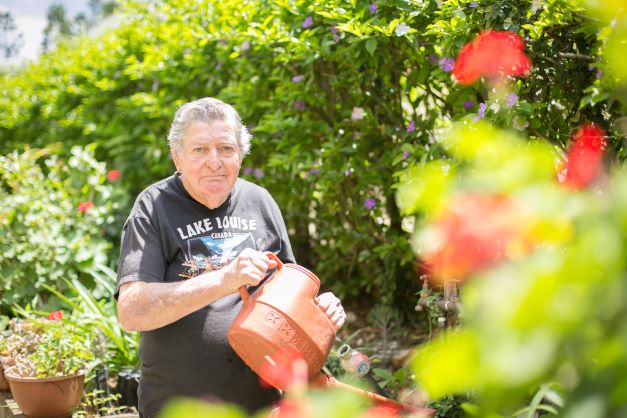 Resident gardening at Knowles Court