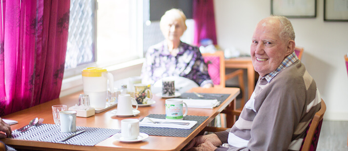 Residents enjoying morning tea at Knowles Court