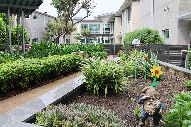 Outdoor garden at Parkview Residential Aged Care Community in Chermside Brisbane North