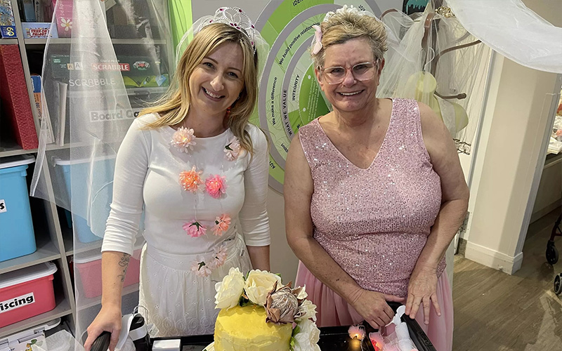 WMQ staff at St Marks aged care community wedding memories event