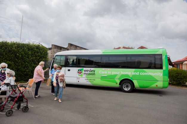 WMQ bus outside Balmoral Uniting Community Centre