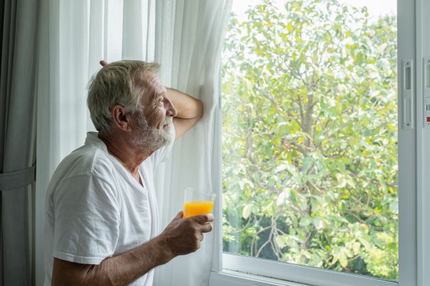 Living Well Respite resident taking time out to enjoy the view