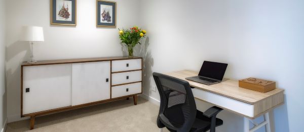 Rosemount study with desk, sideboard and laptop