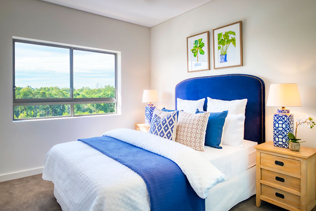 Wheller on the Park bedroom - Retirement Living villa in Chermside