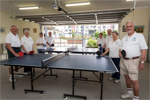 Residents playing table tennis at Wheller on the Park