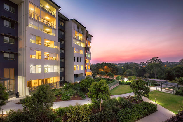 Sunset at Wheller On The Park, retirement village in Chermside