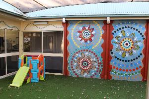 Courtyard with a place for children to play