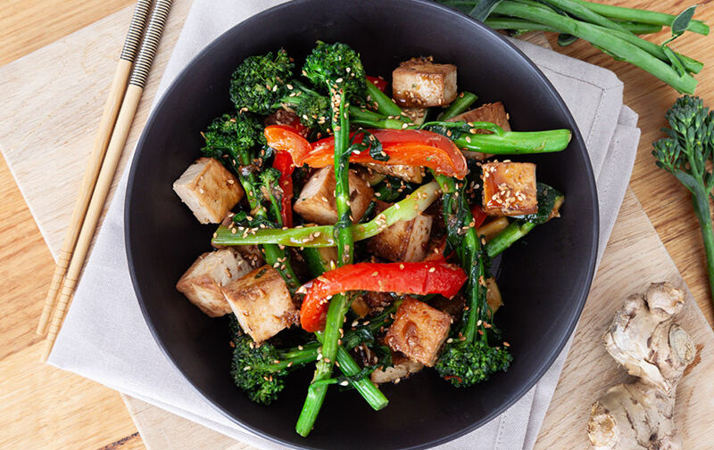 Tofu and sesame stir fry recipe dish. Reproduced with permission from Jean Hailes Foundation. All rights reserved.